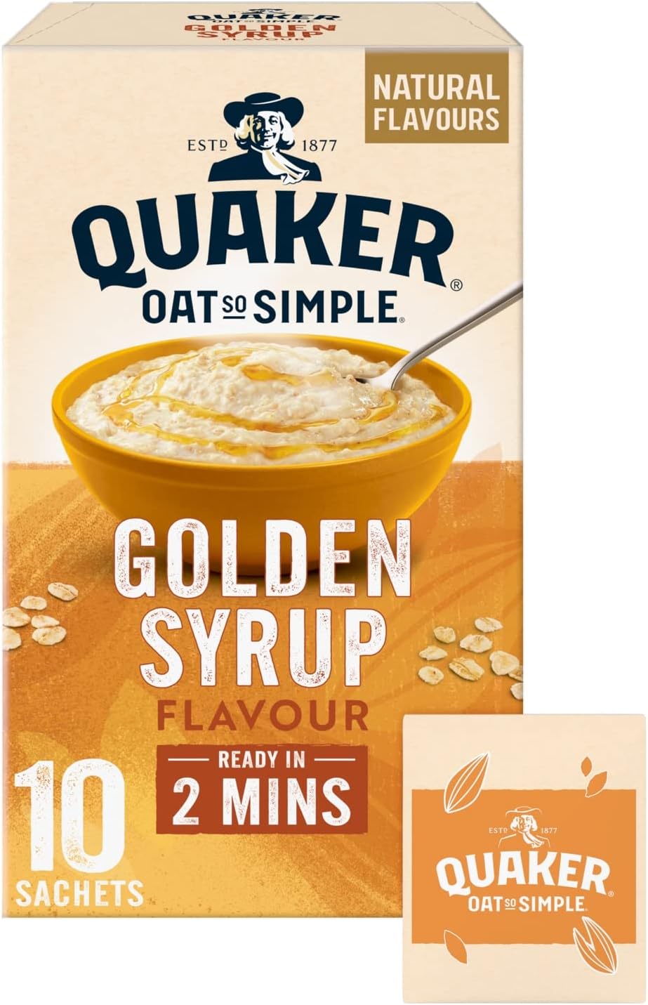 Quaker Oat So Simple Golden Syrup Porridge, 10 x 36 g