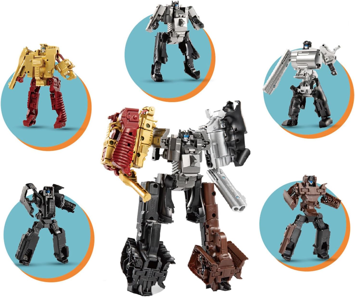 YEIBOBO ! mini Transforming Toys 5-in-1 Robot for Boys 4-12 Age