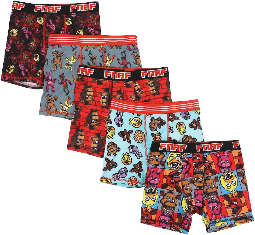 Bioworld Five Nights at Freddy's 5-Pack of Boys' Character Boxer Briefs
