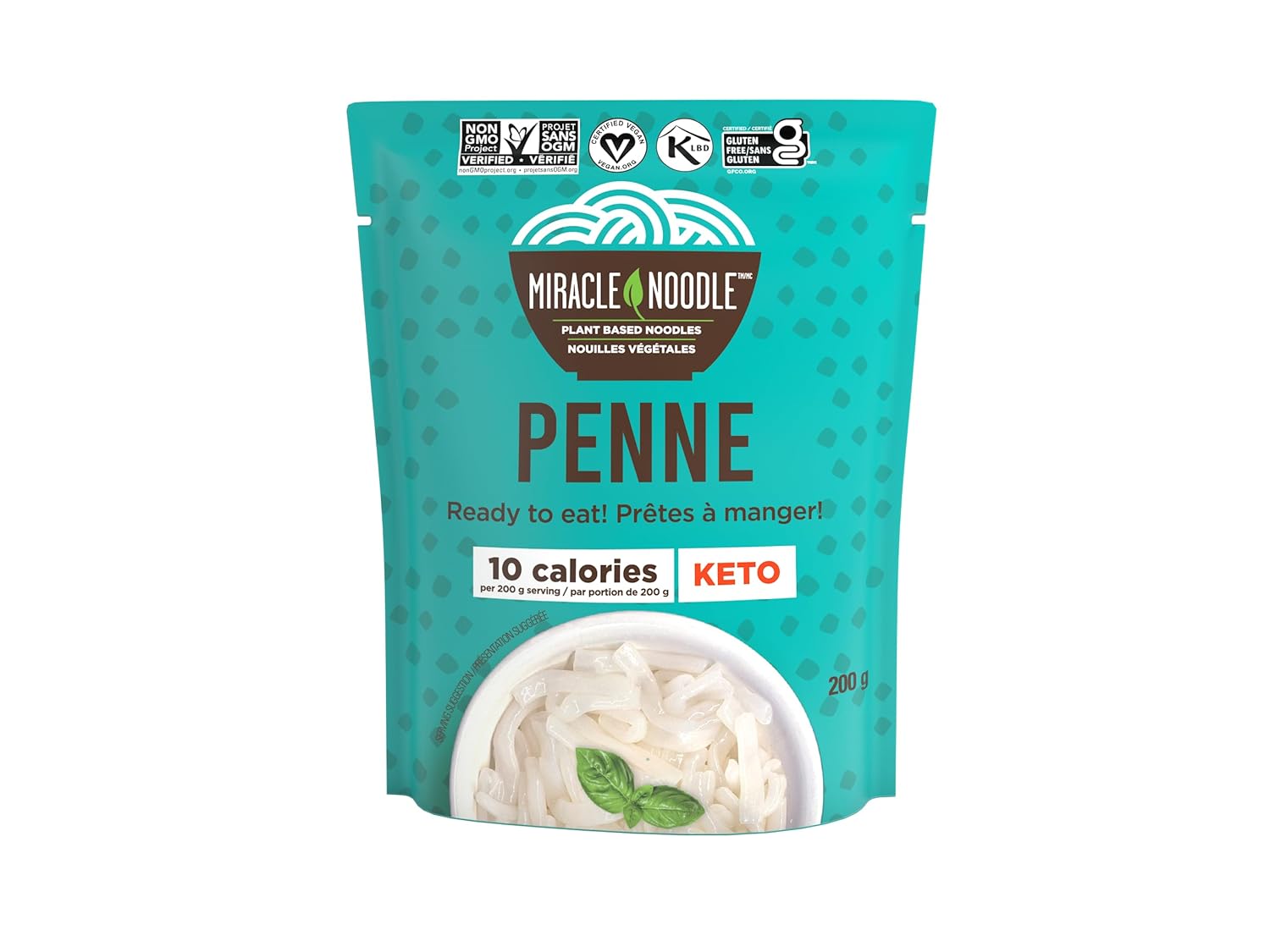 Miracle Noodle Ready to Eat Penne Pasta, 7 Oz (Pack of 6), Plant Based Shirataki Konjac Noodles, 5 Calories, 1g Net Carbs Per Serving, Keto, Gluten-Free