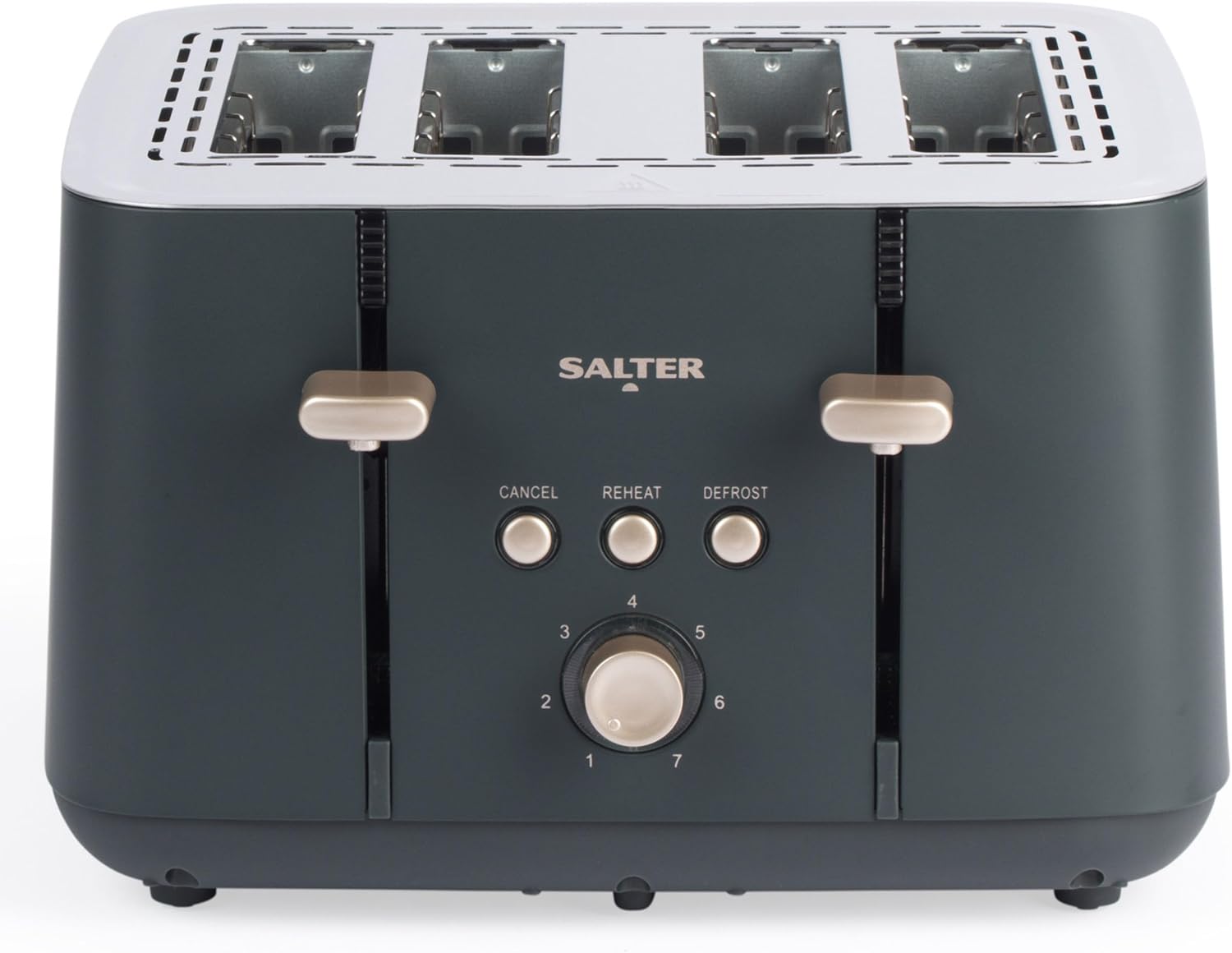 Salter Marino 4-Slice Toaster - 7 Levels Of Variable Browning, Removable Crumb Tray, Self-Centring Bread Guides, Anti-Jam Function, Defrost, Reheat And Cancel Indicator Buttons, 1850W