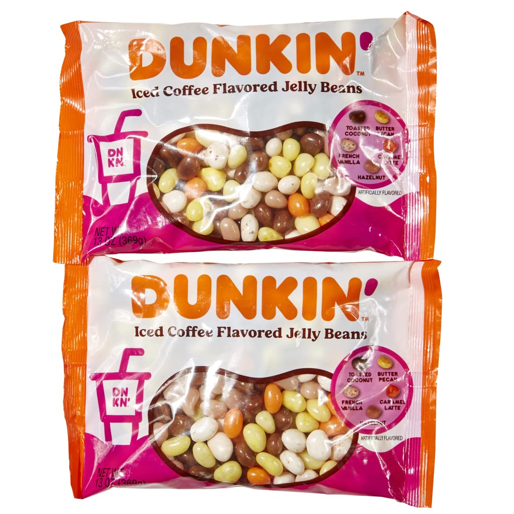 Dunkin' Iced Coffee Flavored Jelly Beans Candy, 2 Pack, Snacks & Sweets By Frankford Candy
