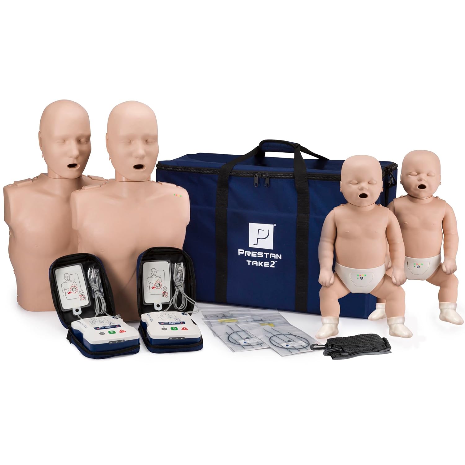 Prestan Take2 CPR Manikin Trainer Kit with Feedback (2-Adult, 2-Infant, & 2-UltraTrainers)