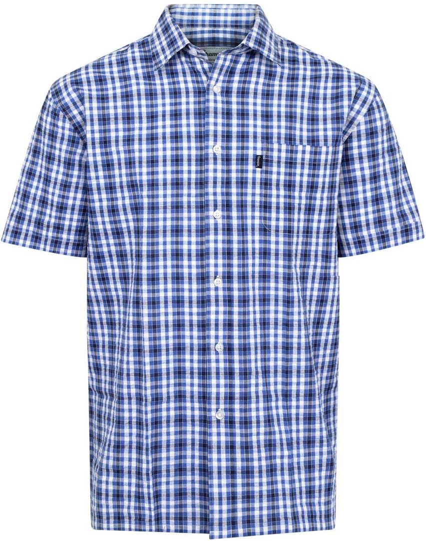 Champion Mens Croyde Seersucker Casual Short Sleeve Shirt
