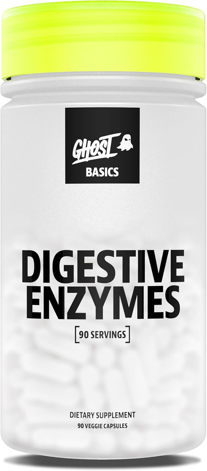 GHOST Basics Digestive Enzymes Supplement for Men & Women - Multi-Enzymes, Probiotics & Prebiotics for Supporting Digestion & Gut Health - Vegan Friendly - 90 Veggie Capsules