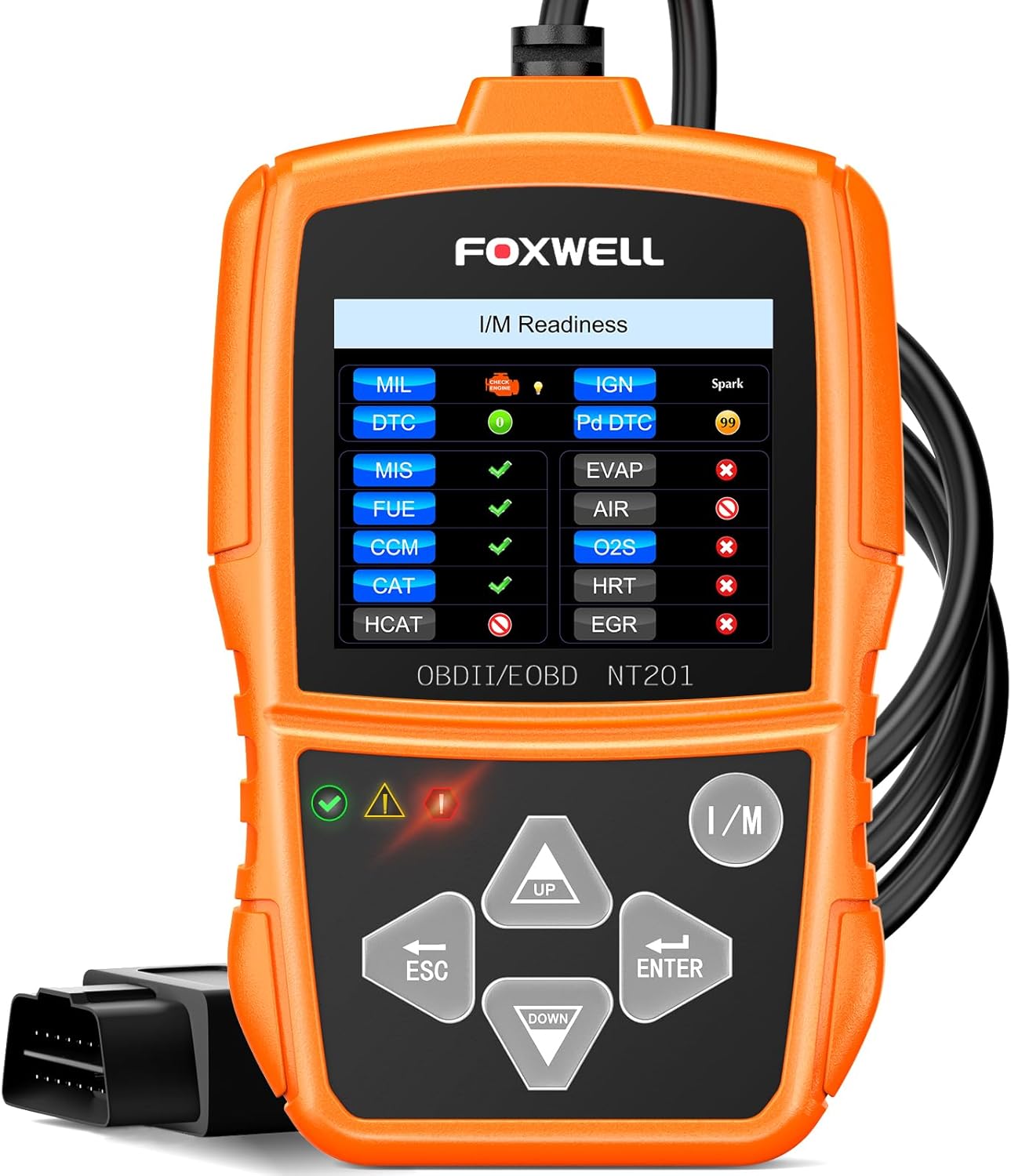 FOXWELL NT201 OBD2 Scanner Code Reader for Cars and Trucks -Reset Check Engine Light, Read and Clear Fault Codes, Live Data Diagnostic Tool for All Cars Since 1996