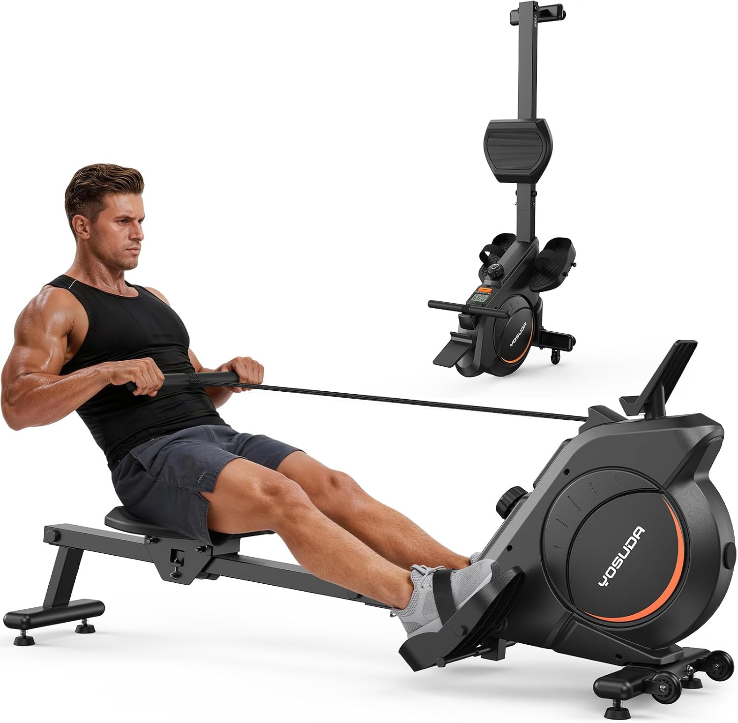 YOSUDA Rowing Machine for Home, Magnetic Rower with 16-Level Resistance
