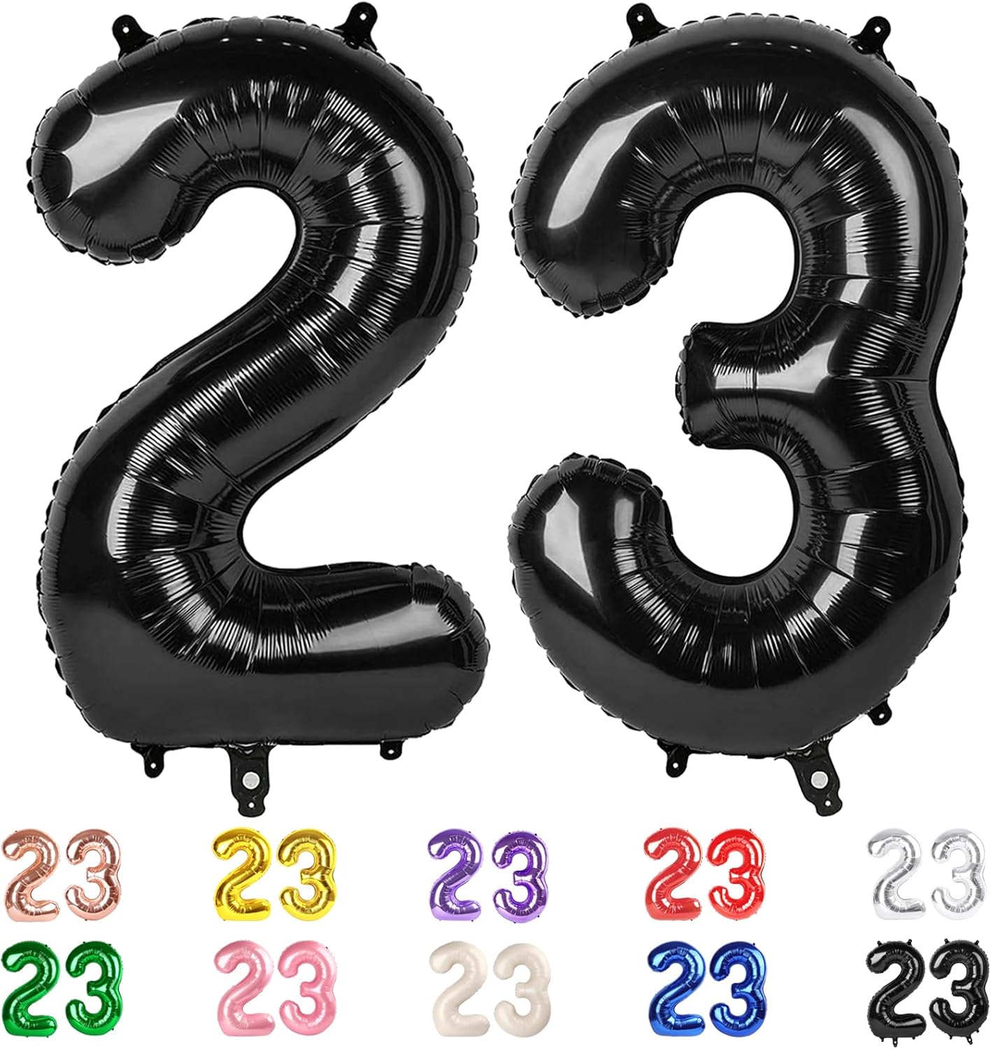 23 Balloon Numbers, 23rd Birthday Decorations for Women Men, Numbers 32 Balloons 40 In Black 32nd Birthday Party Decorations for Wedding, Celebration Party, Graduations