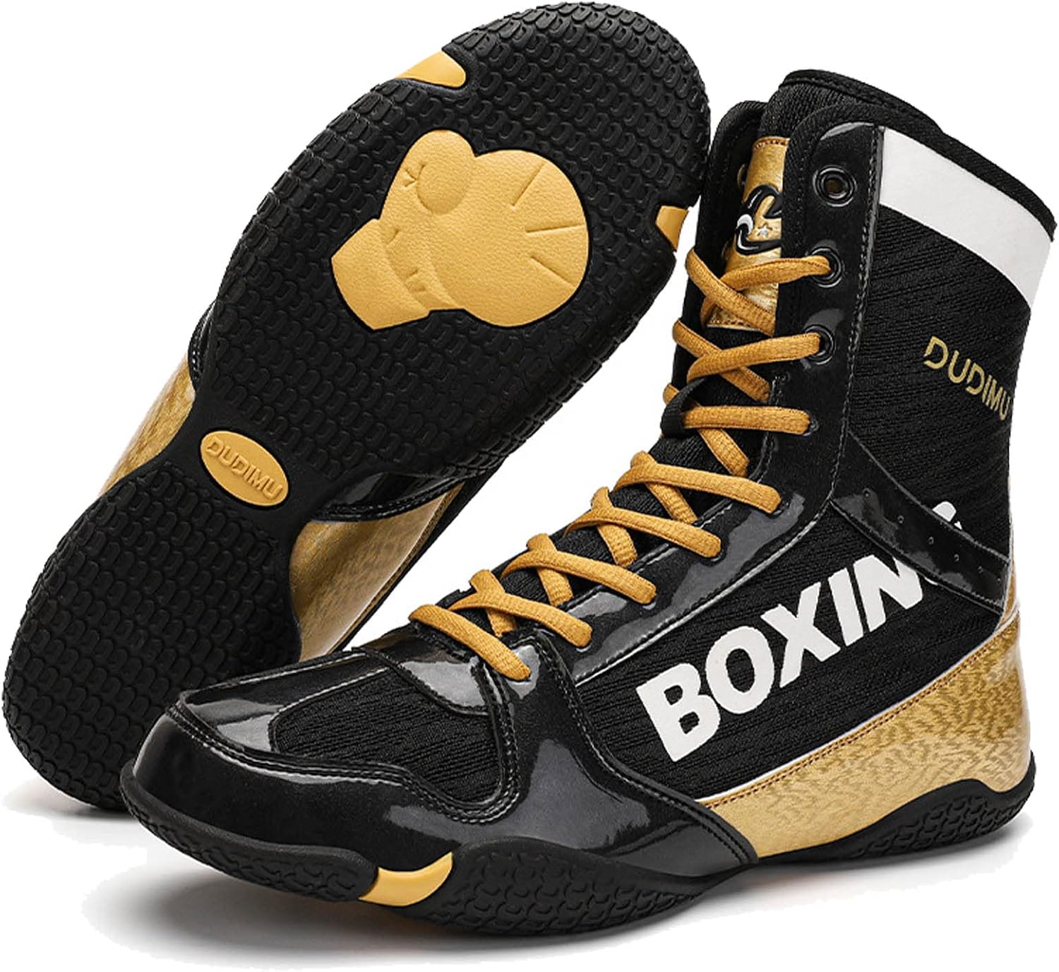 Mens Boxing Shoes High Top Wrestling Training Boots Non Slip