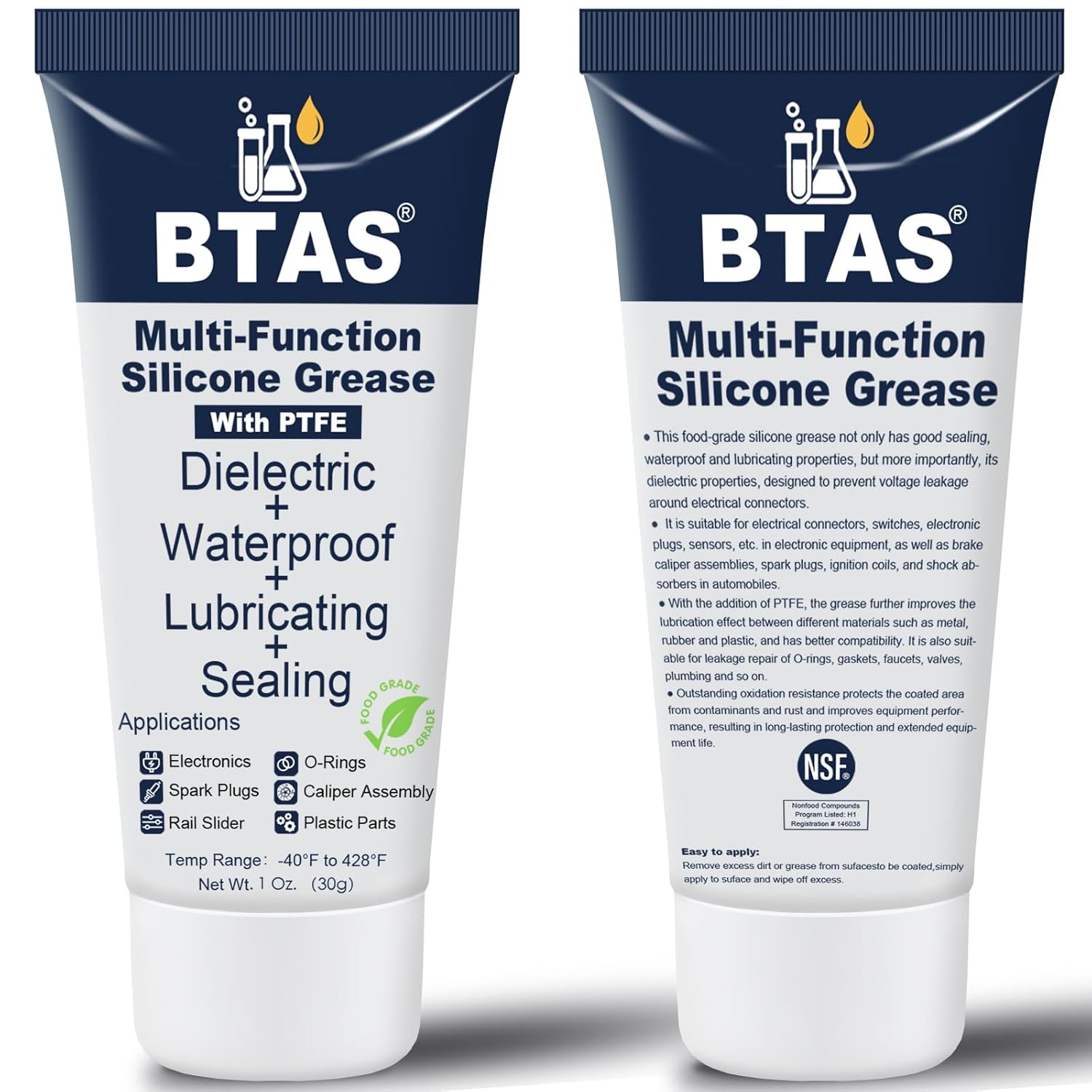 Dielectric Grease Automotive for Electrical Connectors,Di Dialectical Contact Tune-Up Grease of Car Spark Plug Boot Components Battery Terminal Electric Grasa,Against Salt Corrosion 1 oz 2 Pcs