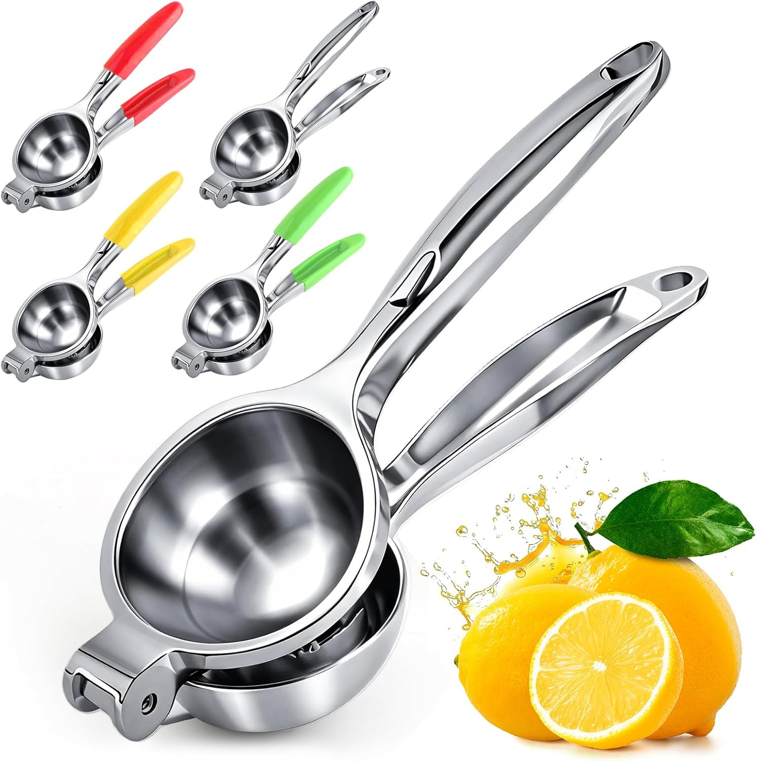 Lemon Squeezer Extra Large, Lemon Squeezer Juicer Stainless Steel, Heavy Duty Manual Citrus Juicer Hand Press, Kitchen Tools Lime Squeezer Bar Tool, Easy to Clean Metal Lemon Hand Press