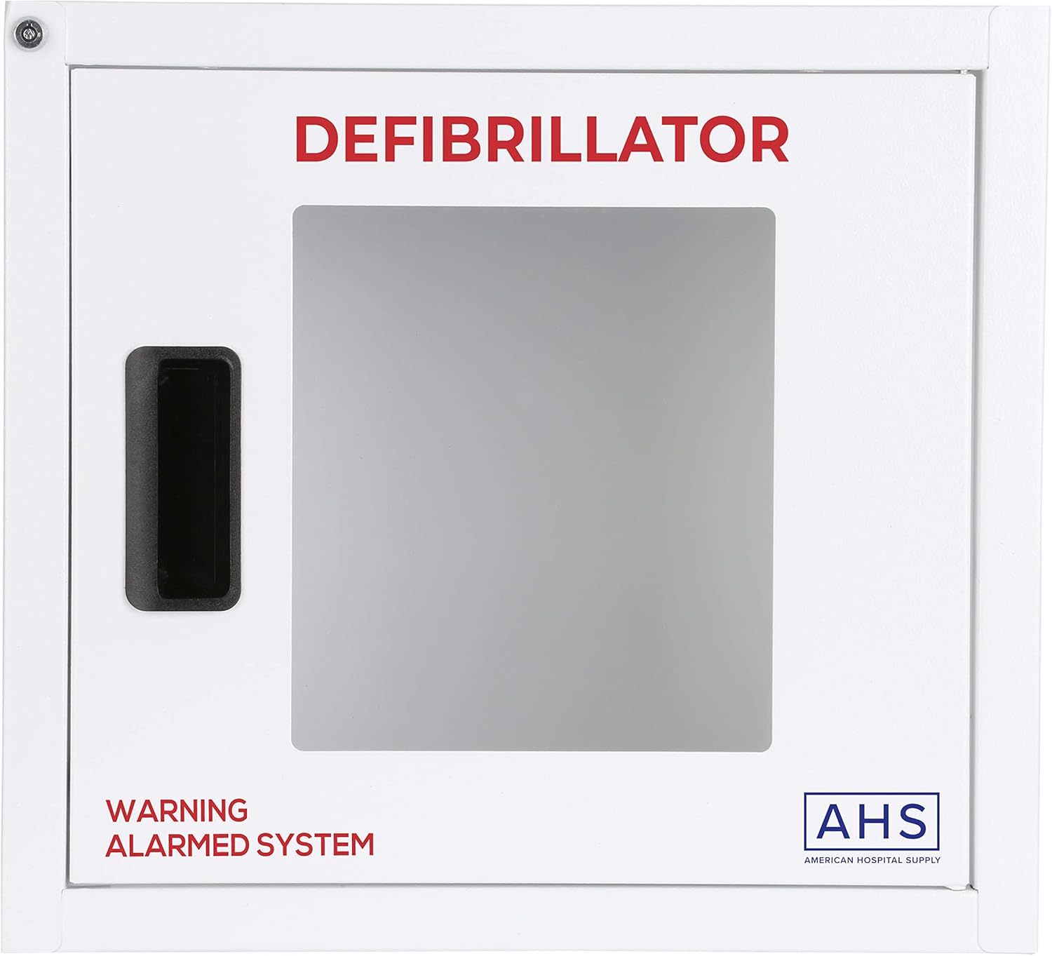 AMERICAN HOSPITAL SUPPLY AED Cabinet | Defibrillator Wall Mounted Storage Cabinet White | Alarmed | Large Fits Zoll/Cardiac Science/All Brands