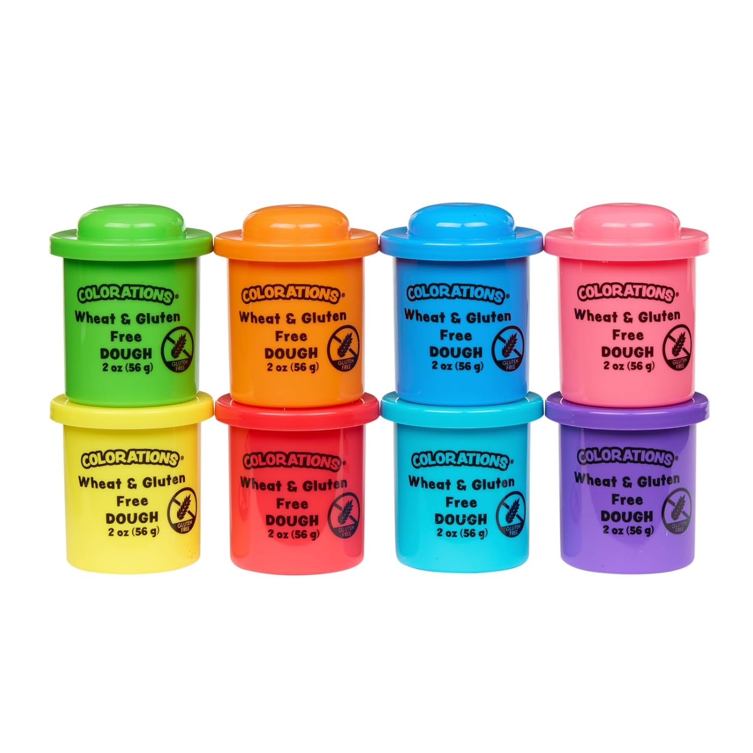 Colorations Wheat & Gluten Free Classic Dough - 8 Colors (2oz Each) | Non-Toxic, Play Dough, Bulk Set, Sensory Kit, Party Favors, Classroom Pack
