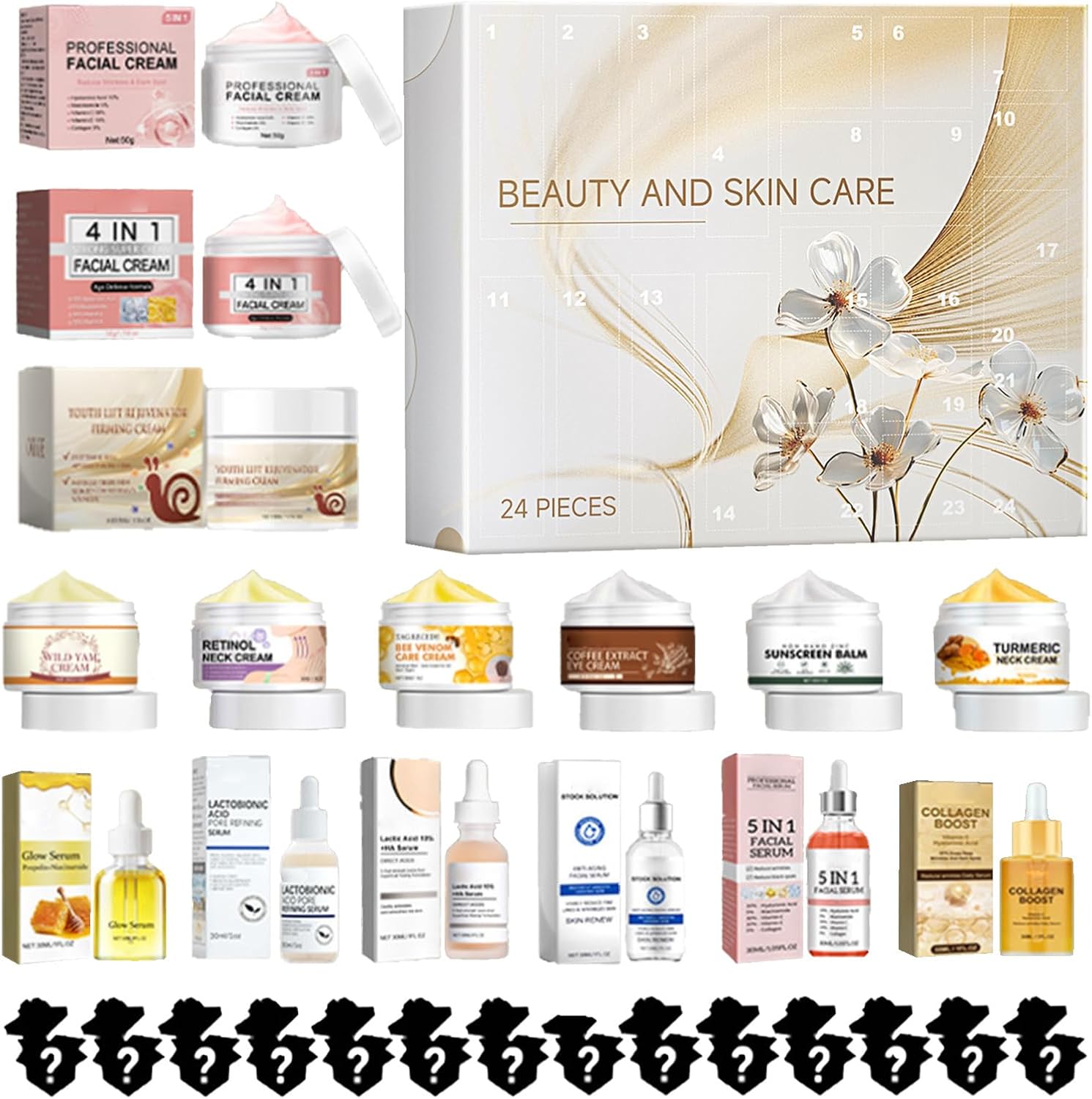Skincare Advent Calendar 2025 - Beauty Advent Calendar 2025, 24 Days Makeup AdventCalendars, Christmas 24 Days Beauty CountdownCalendar, Skin Care Count DownCalendar Set For Girls Skincare
