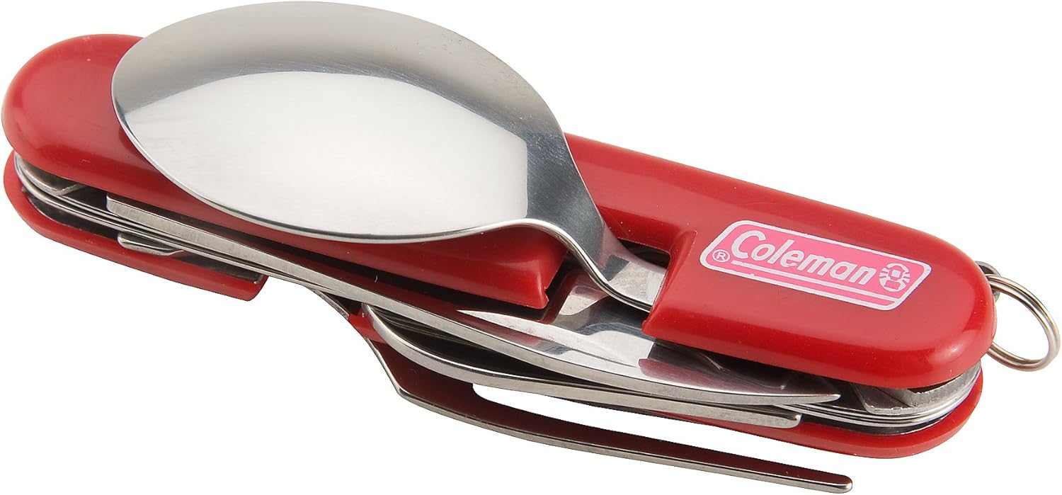Coleman Camping Utensil Set, Stainless Steel 4-in-1 Tool: Fork, Knife, Spoon & Bottle Opener for Outdoor Meals, Ideal for Camping, Backpacking, Tailgating & Adventures