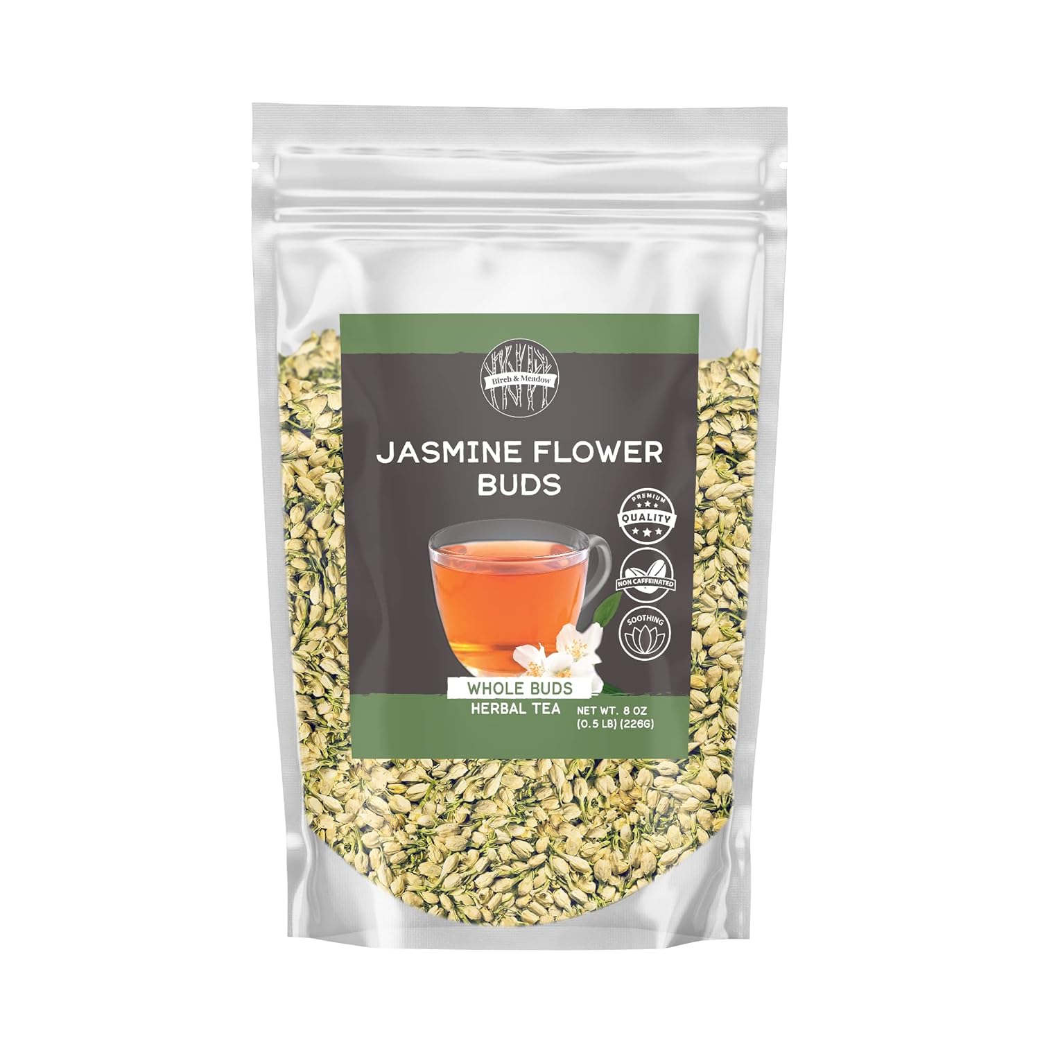 Birch & Meadow 8 oz of Jasmine Flower Buds, Dried, Tea Ingredient, No Added Scent