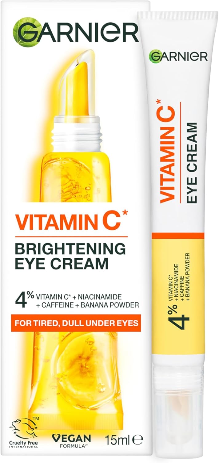 Garnier Eye Cream, With 4% Vitamin C, Brightening Eye Treatment For Dark Circles, Prevents Under Eye Bags And Puffiness, Vitamin C*, 15ml