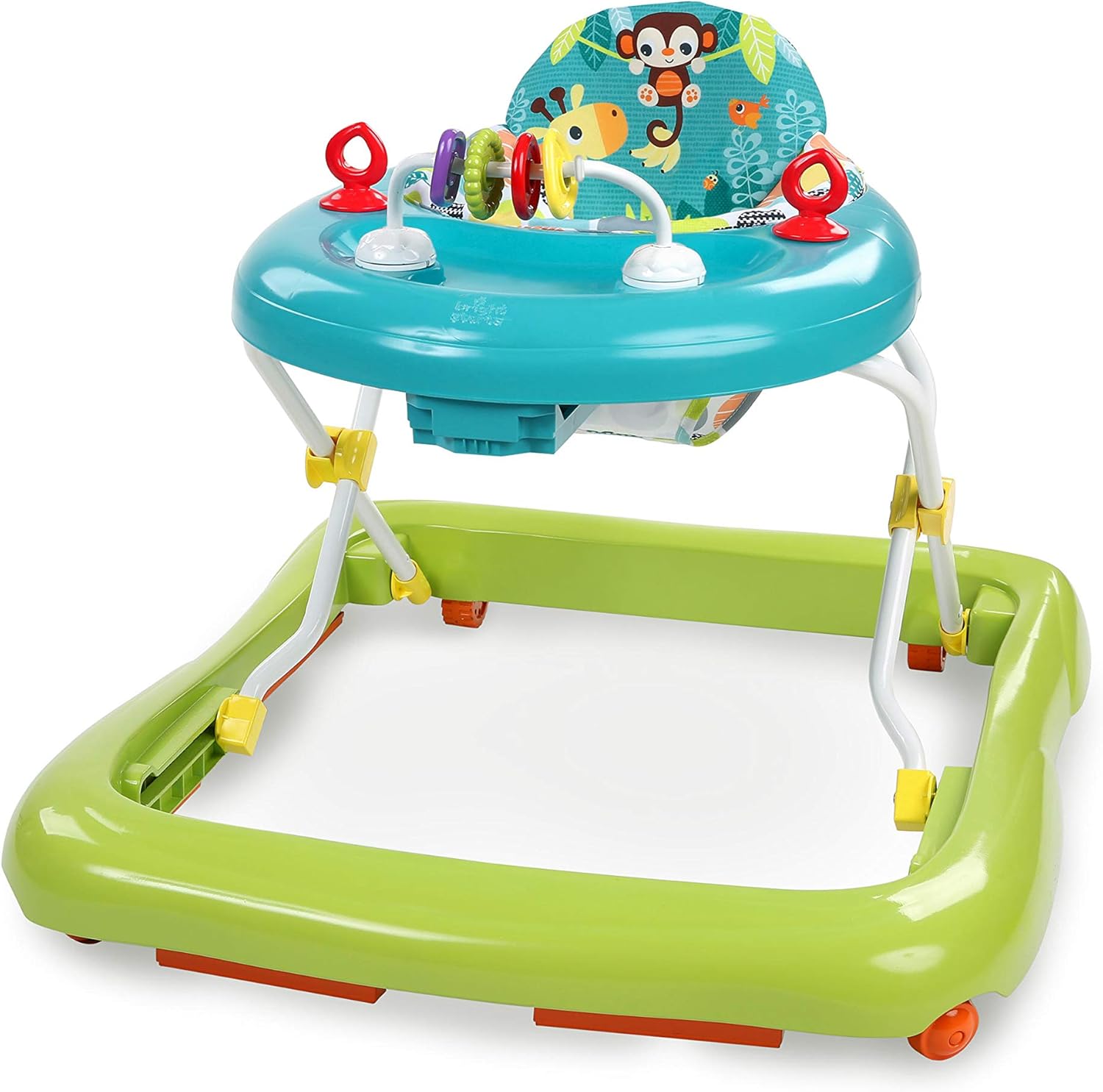 Bright Starts Giggling Safari Walker with Easy Fold Frame for Storage, Ages 6 Months +