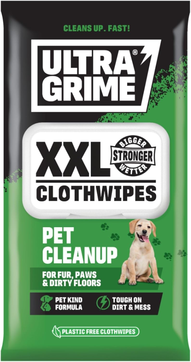 UltraGrime Pet Cleaning Wet Wipes 40 Thick Wipes - Pet Wipes Dog Cleaning Wipes - Cat Wipes - Pet Wipes For Cats - Puppy Wipes Clean Paws Dog Paw Wipes Dog Wipes For Smelly Dogs Grooming