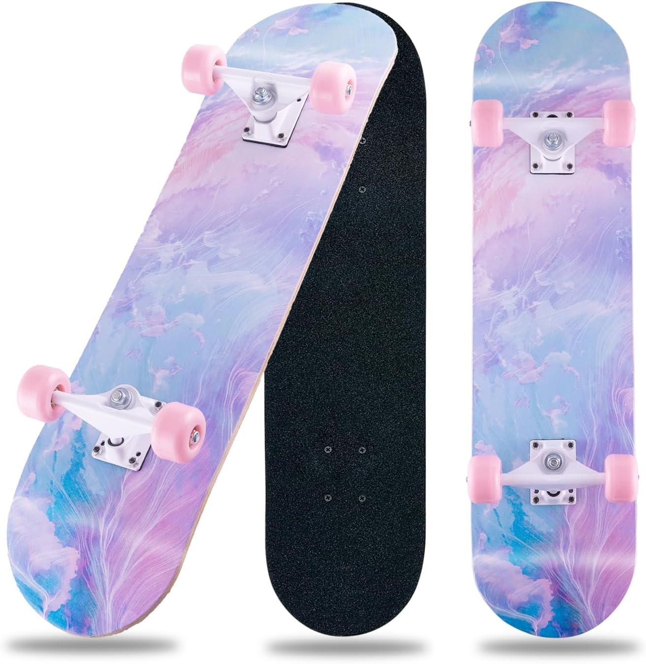 Skateboard,31 x 8 inch Complete Skateboards for Beginners,8 Layer Maple Concave Cruiser Trick Skate Board for Kids,Teens,Adults