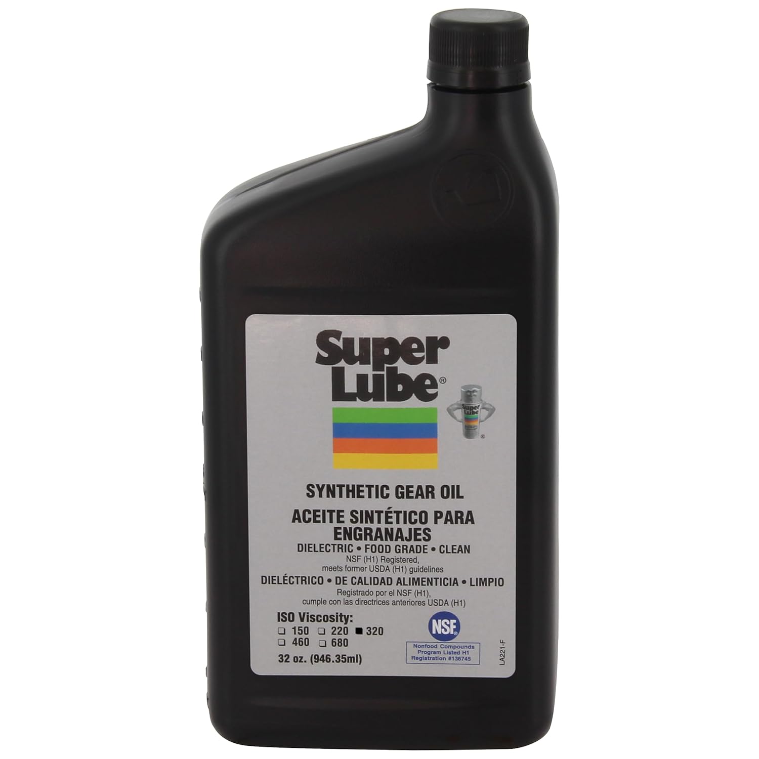 Super Lube Synthetic Gear Oil, ISO 320, 1 Qt., Translucent (54300)