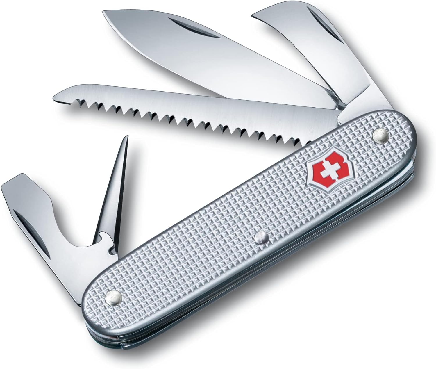 Victorinox Swiss Army 7 Alox Swiss Army Knife, Medium, Multi Tool, 7 Functions, Large Blade, Silver
