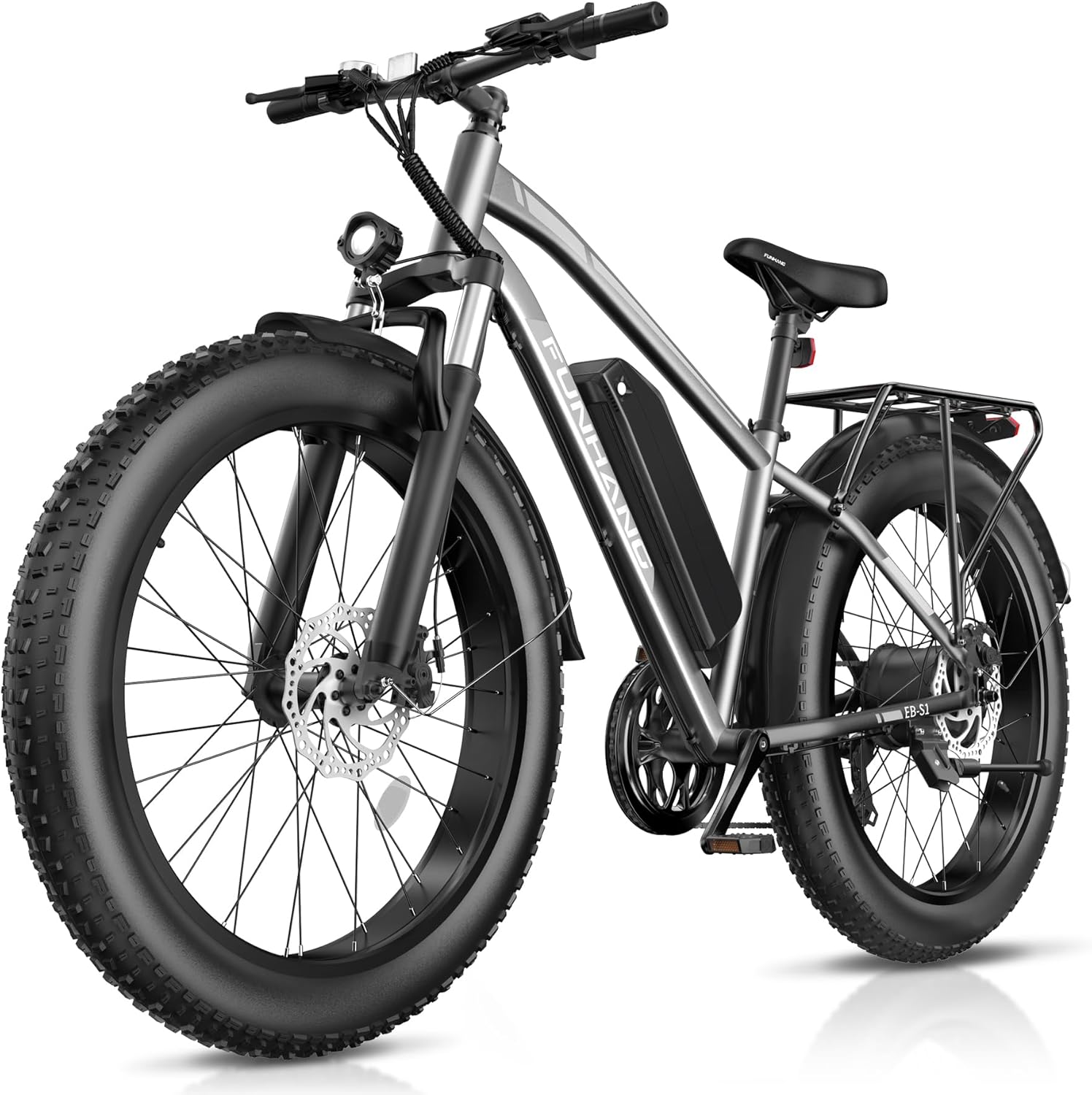 Electric Bike for Adults, Peak 1000W Ebike, 25MPH 60Miles Electric Mountain Bike, 26" Fat Tire Adult Electric Bicycle with 48V 13AH Battery, Rear Rack, 7 Speed, Front Suspension, Turn Signal