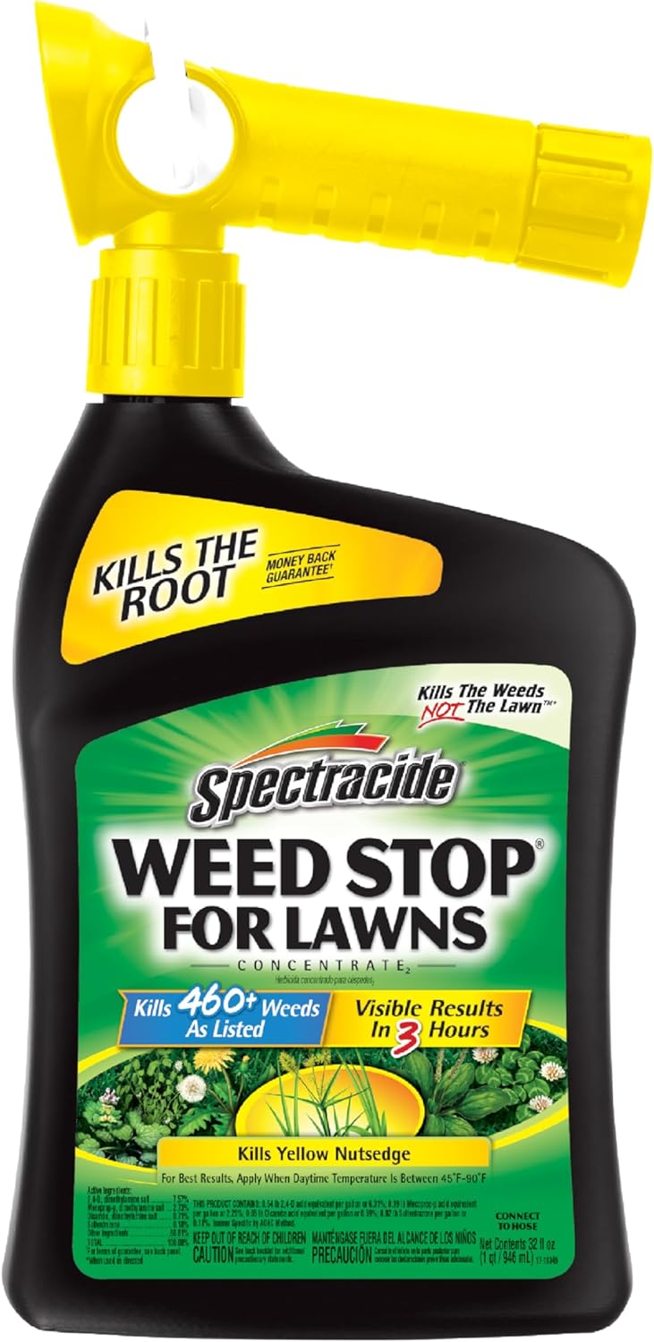 Spectracide Weed Stop For Lawns Concentrate 32 Ounces, Ready To Spray, Kills All Types Of Listed Broadleaf Weeds