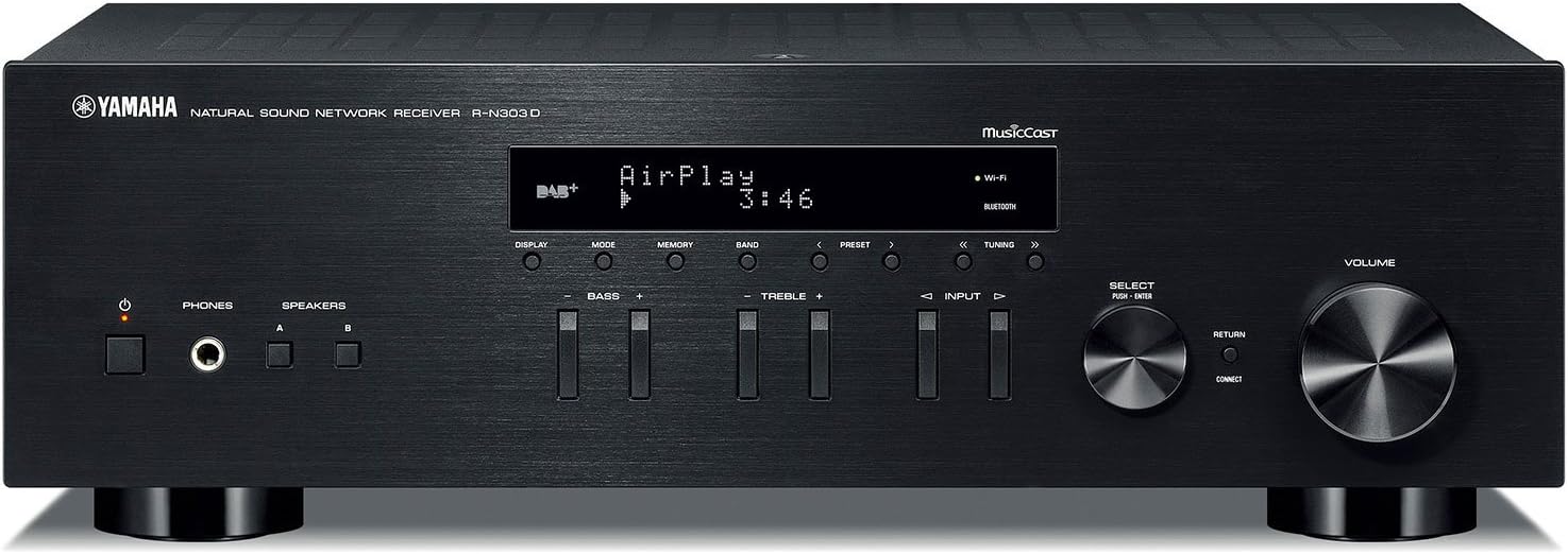YAMAHA R-N303BL Stereo Receiver with Wi-Fi, Bluetooth & Phono