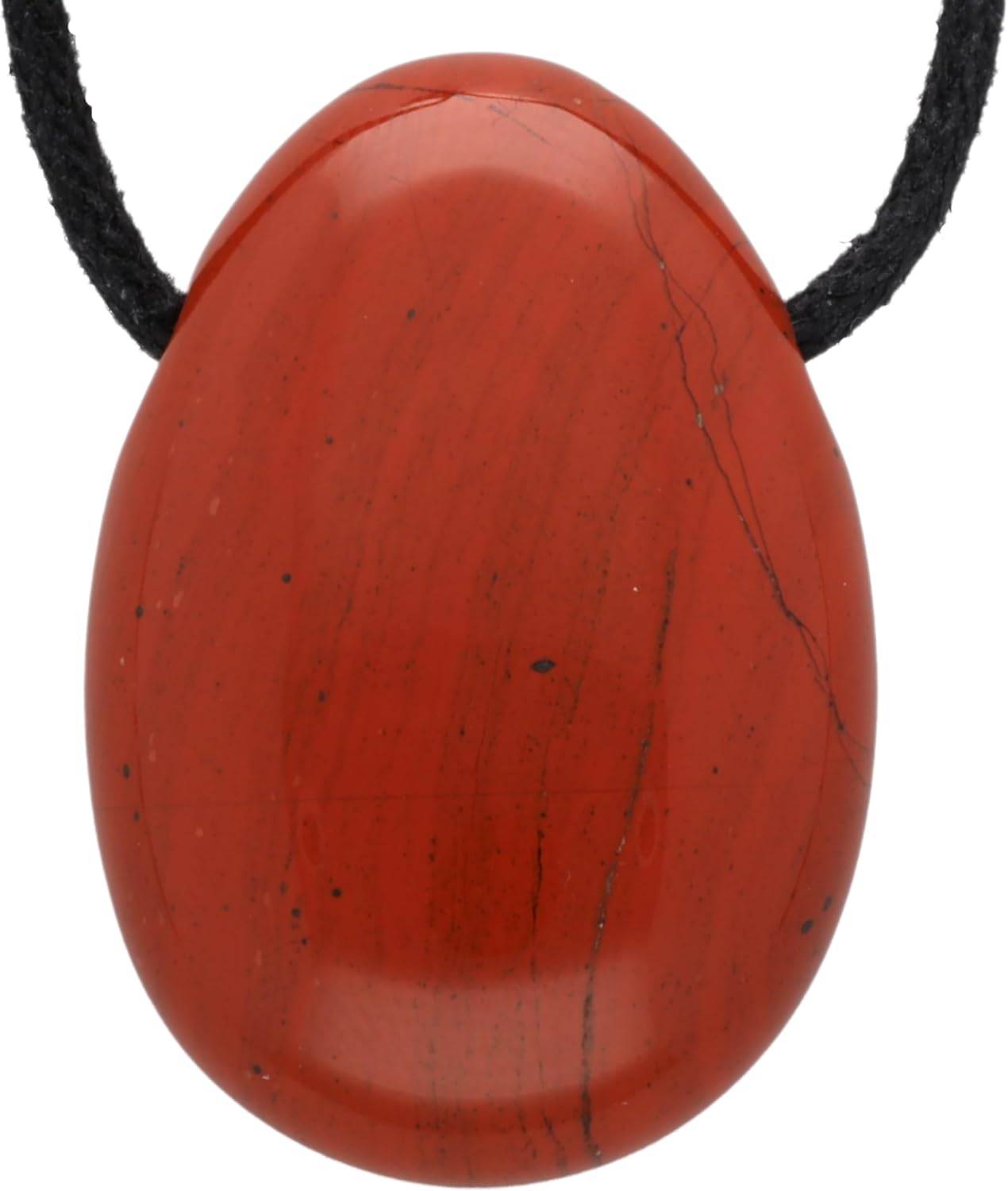 Life Source Plus Red Jasper Drop Pendant Drop Pendant Drum Gemstone with Drilled Hole with Leather Strap