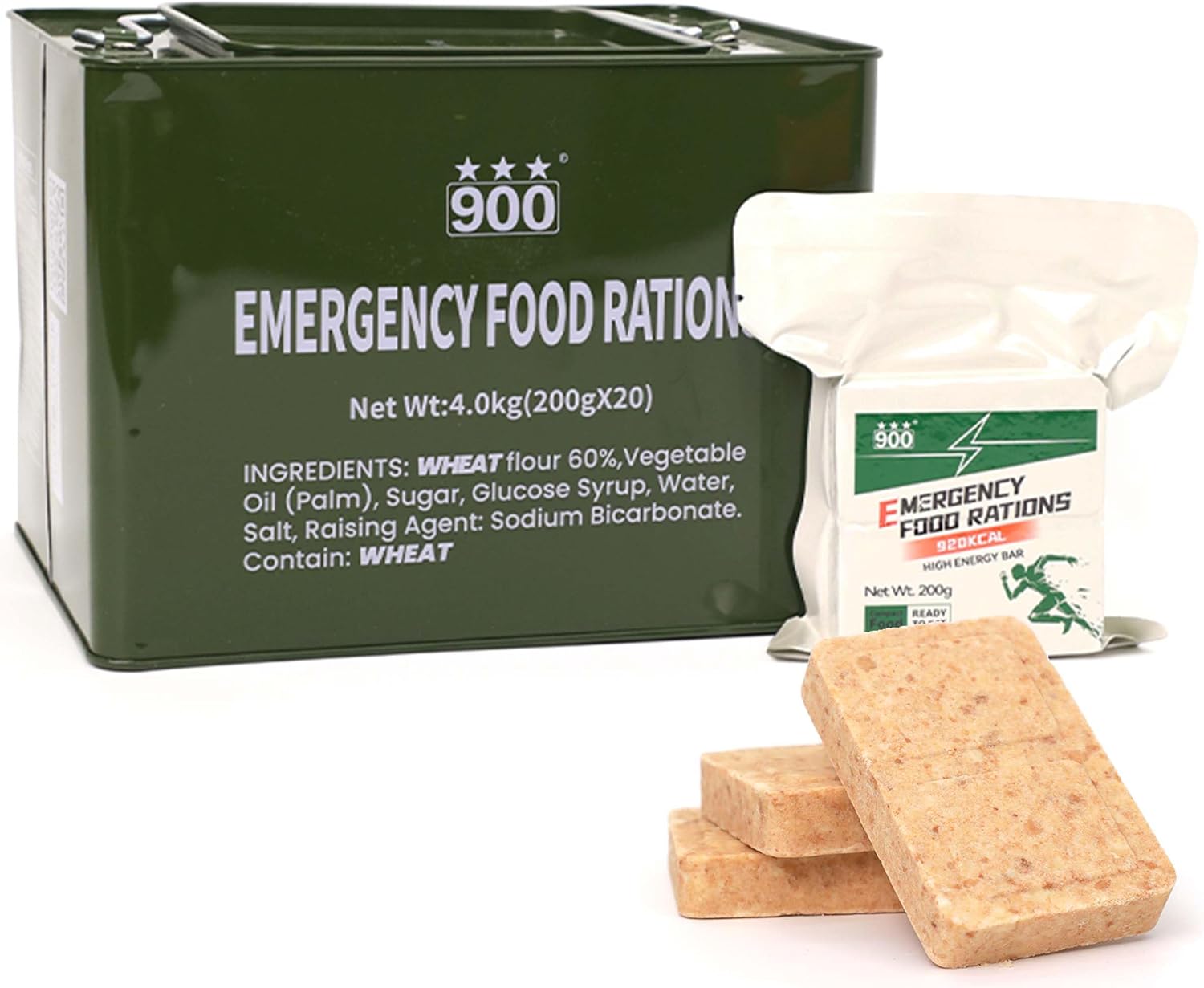 Emergency Food Supply, High Energy Biscuits, Original Flavor, 20 Packs