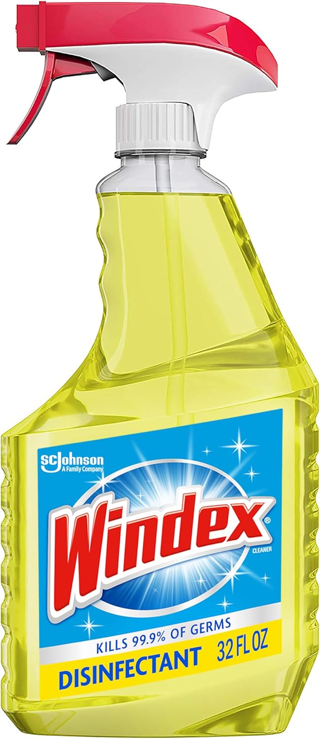 Windex Multipurpose Cleaner Disinfectant Spray Bottle, Fast Clean Surface Cleaner, Citrus Scent, 32 Fl oz