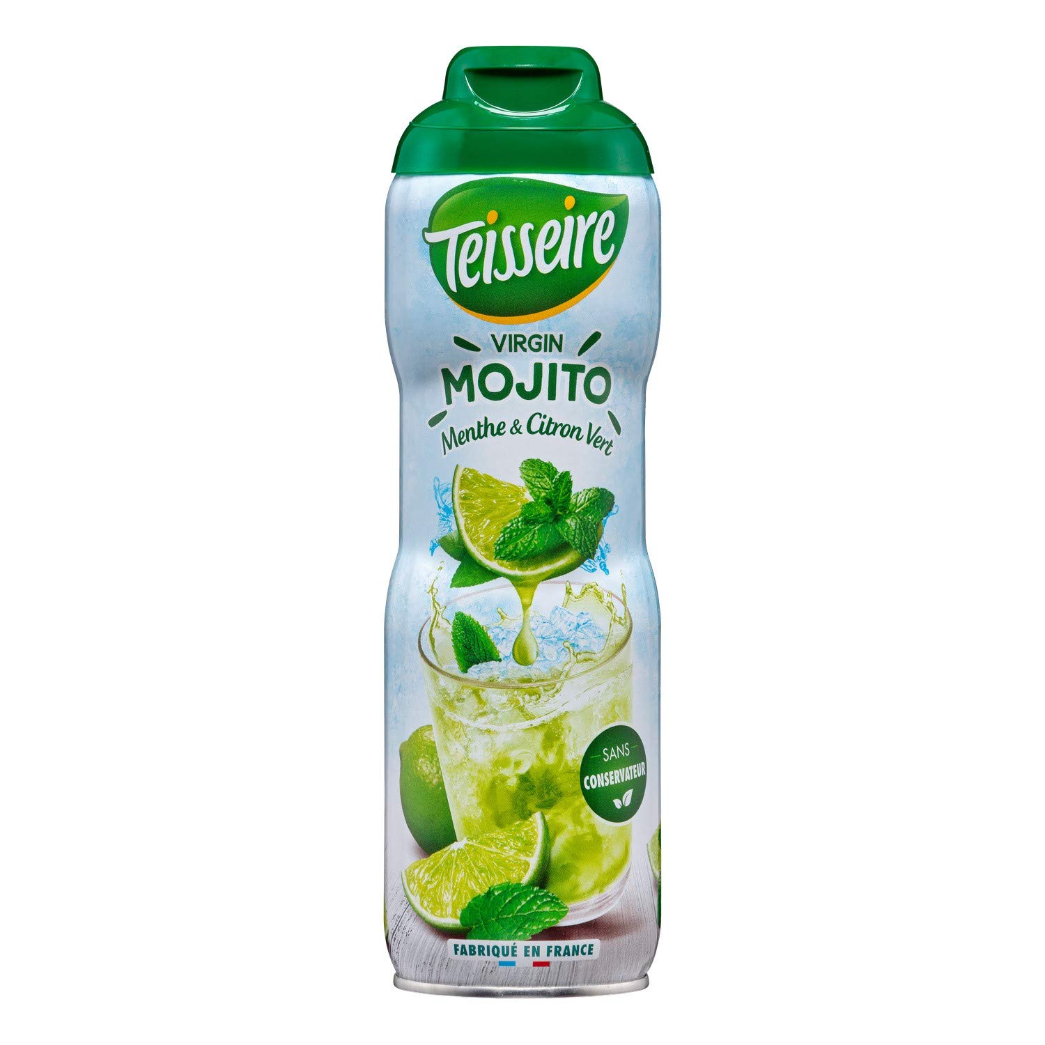 Teisseire Mojito Lime Citron Vert Concentrated Syrup for Drinks, Sodas, and Flavoring Teas, 20.3 Fl Oz