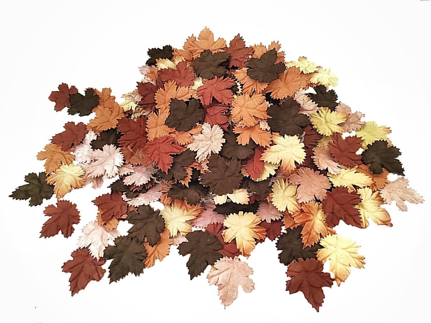 Mulberry Paper Maple Leaves Artificial Leaf Craft Leaves for Scrapbooking Wedding Doll House Supplies Card DIY Craft Project Party Decoration. (Brown Tone)