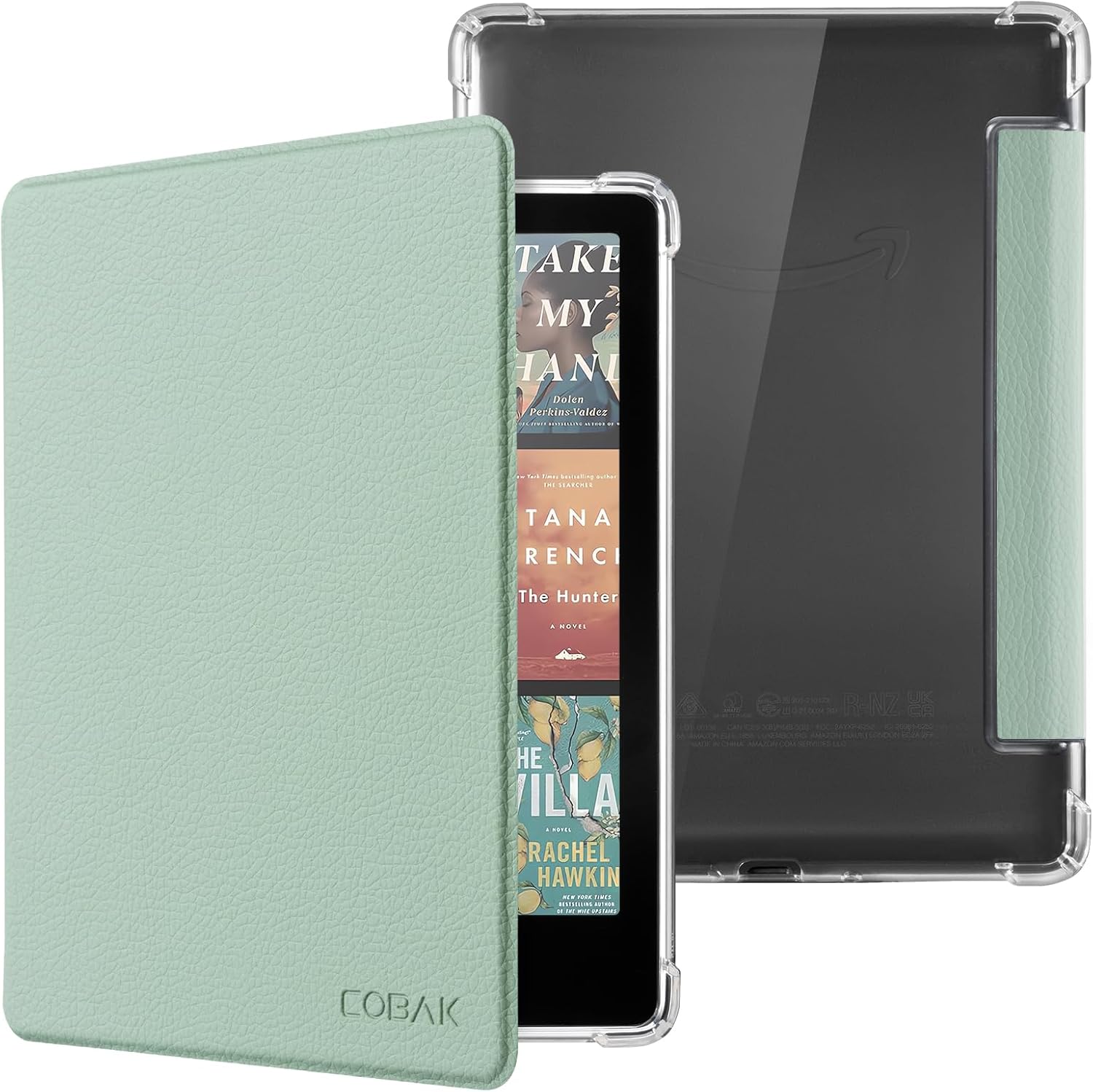 CoBak Case for Kindle Paperwhite 12th Gen 2024 (7") & Kindle Colorsoft Signature Edition (7") - New PU Leather Cover and Clear Soft Silicone Back Cover with Auto Sleep Wake Feature