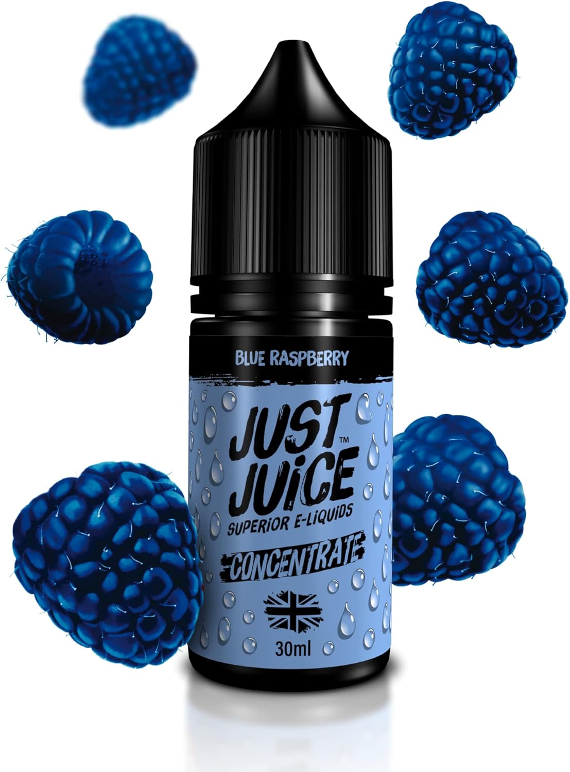 Just Juice Vape concentrate, 30ml e-liquid, 100% PG, DIY, use as stand-alone flavour or blend to make your own e liquid creations - Blue Raspberry