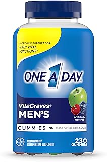One A Day Men’s Multivitamin Gummies, Multivitamin for Men with Vitamin A, C, D, E, Calcium & More To Support Healthy Muscle Function, Gummies, 230 Count