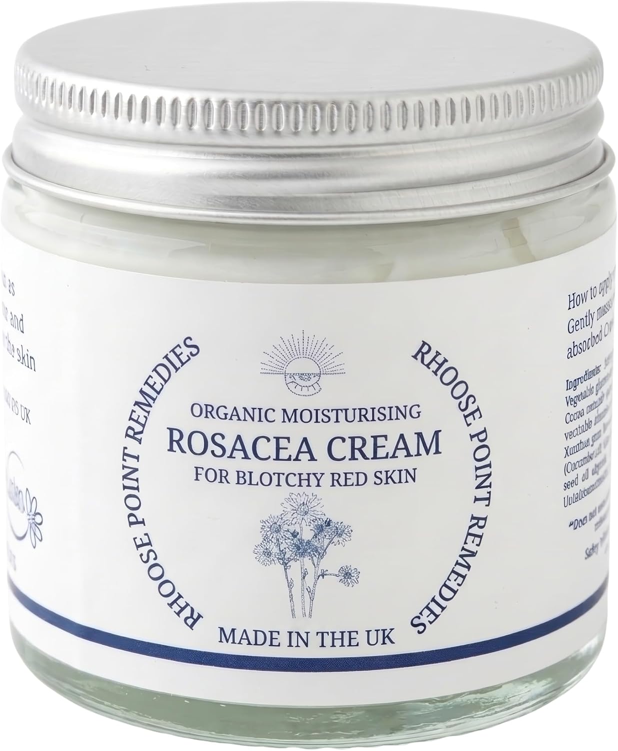 Anti Redness Rosacea Cream for Face Organic & Moisturising for Blotchy Red Skin Reduces Inflammation Tackles rosacea Symptoms Including Redness Unsightly Bumps soothes & Conditions Dry flaking Skin