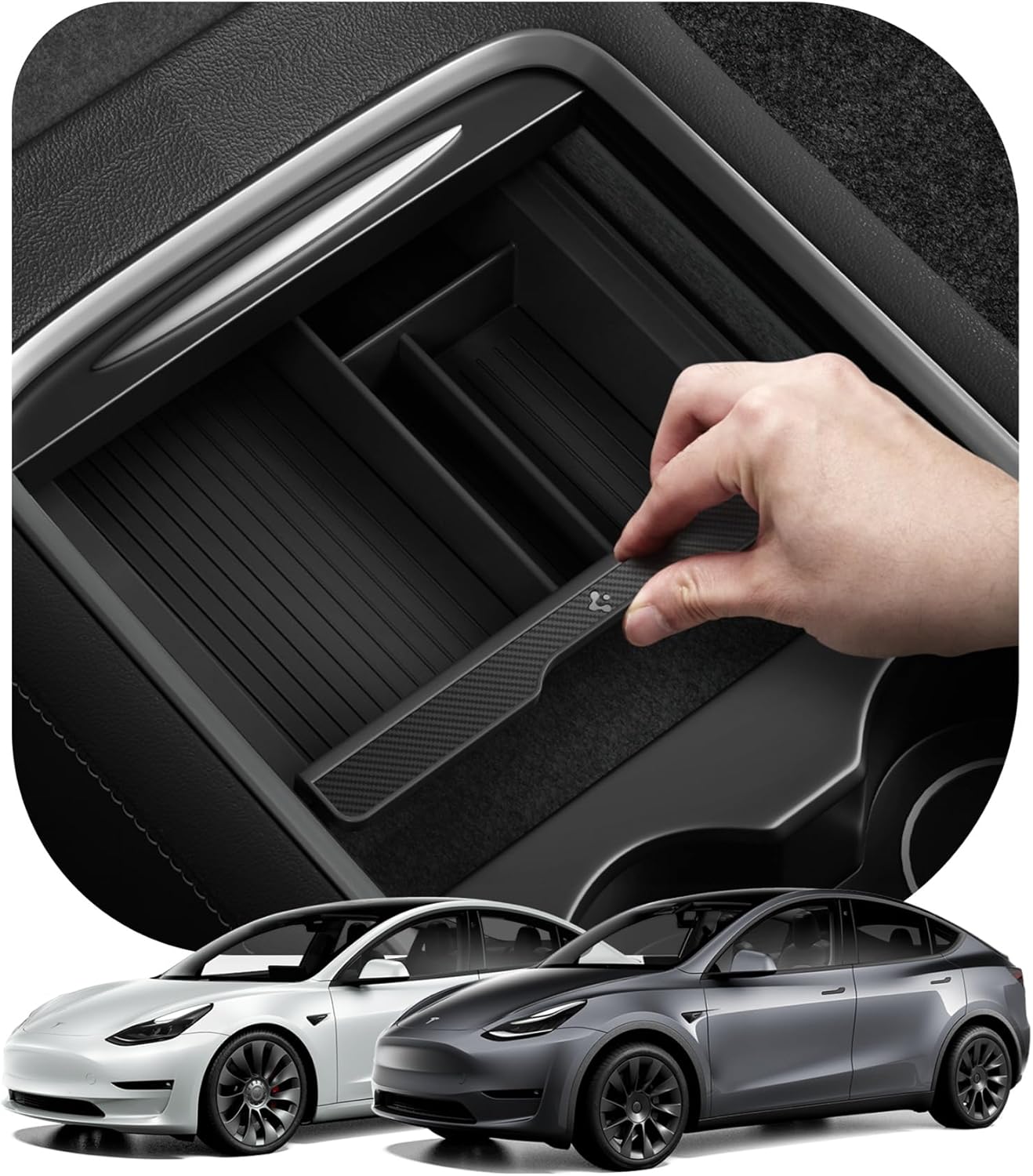 Spigen Center Console Organizer for Tesla Model Y (2021-2024) & Model 3 (2021-2023) [Not for Model Y Juniper 2025/26 and Model 3 Highland (2024/25)]