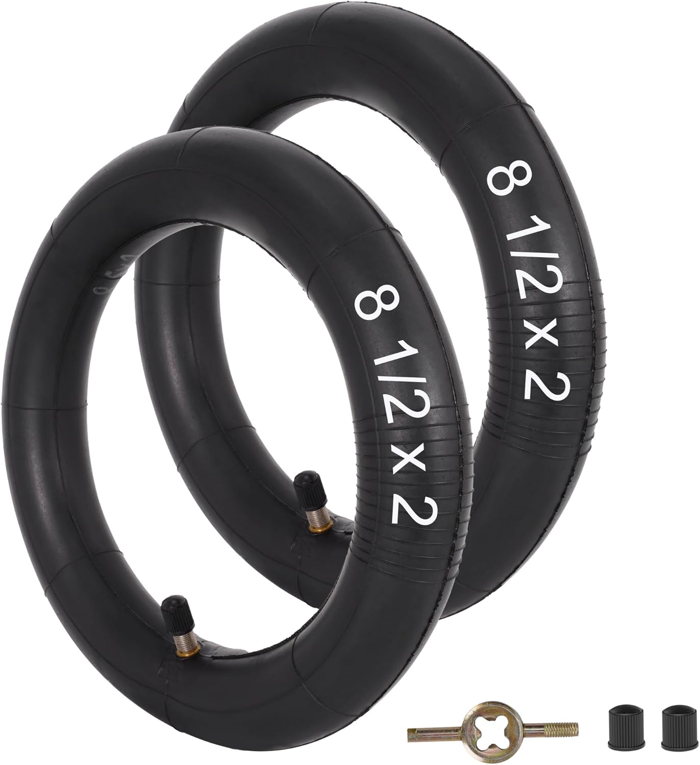 RUTU 8.5 Inch Inner Tubes, 8 1/2x2 Replacement Compatible With Gotrax Gxl V2/Xiaomi M365/Pro 2/1s/Hiboy Electric Scooter, 50/75-6.1 Pneumatic Tube Wheels, 2 Pack