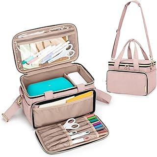 Yarwo Carrying Case Compatible with Cricut Joy, Travel Storage Bag for Craft Pen Set and Power Cord, Dusty Rose