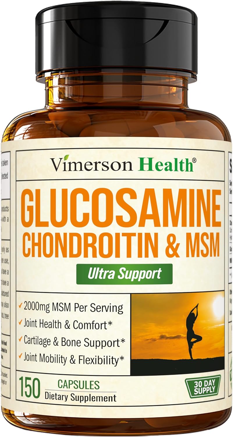 Glucosamine Chondroitin MSM Joint Support Supplement with Glucosamine Sulfate 1500 mg plus Nourishing Chondroitin Sulfate Complex - Premium Joint Health MSM Supplement for Women and Men - 150 Capsules