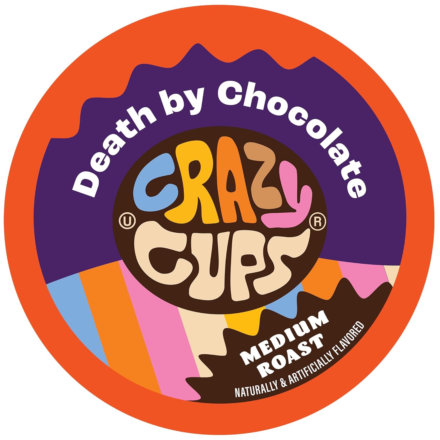 Crazy Cups Flavored Coffee for Keurig K-Cup Machines, Death by Chocolate, Hot or Iced Coffee, 22 Single Serve, Recyclable Pods