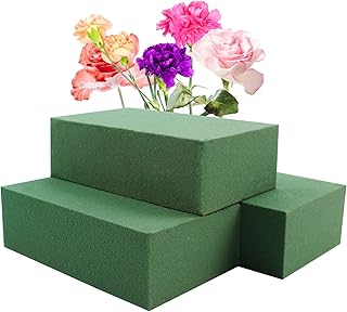 Prashent 3Pcs Floral Foam Blocks,Green Wet Dry Flower Foam Plant Foam for Fresh & Artificial Flower Arrangements DIY Craft 5.5”L x 3.1”W x 1.7”H