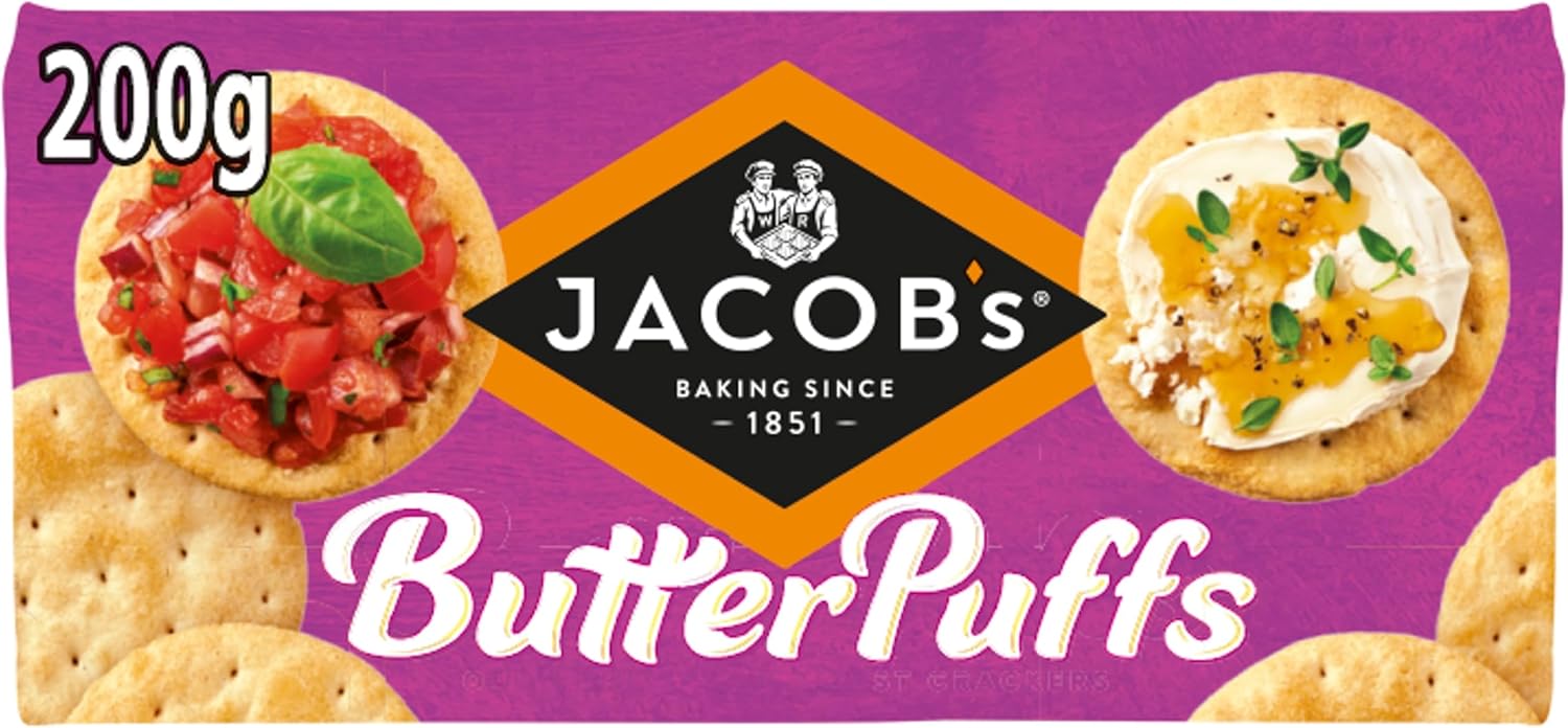 Jacob's Butter Puffs Crackers - The Light & Flaky Biscuit, 200 g (Pack of 1)