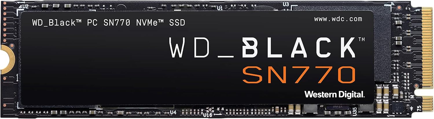 WD_BLACK SN770 2TB NVMe M.2 SSD, M.2 2280 NVMe SSD, Gaming Solid State drive, PCIe Gen4, High Performance Gaming drive, Read speeds up to 5150 MB/s