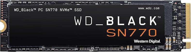 Western Digital WD_BLACK 1TB SN770 NVMe Internal Gaming SSD Solid State Drive - Gen4 PCIe, M.2 2280, Up to 5,150 MB/s - WDS100T3X0E