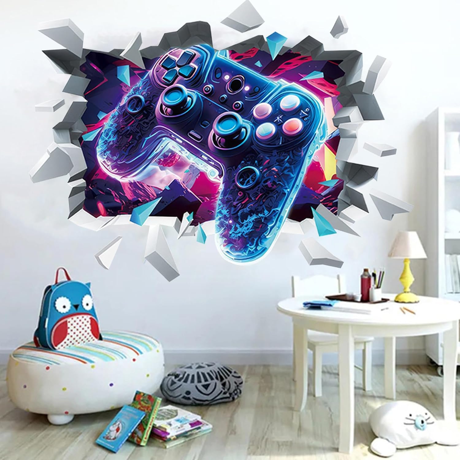 MAIGO Gaming Wall Stickers - 60cm X 40cm 3D Gaming Wall Art Stickers for Gamer Bedroom Room Removable Accessories Cool Gaming Pictures Bedroom Art Decor Bedroom Assecories for Teen Boys Wall Game