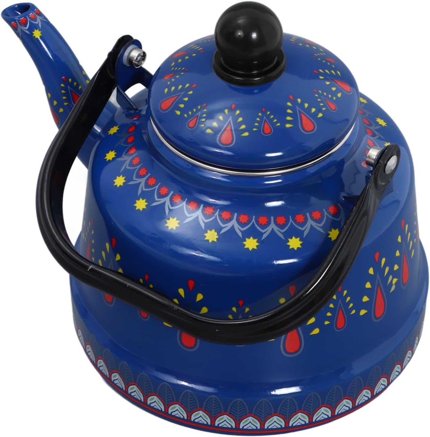Holibanna Vintage Enamel Tea Kettle Stovetop Water Boiling Pot with Smooth Surface Design for Home Brewing Coffee Tea Stylish Kitchen Decor