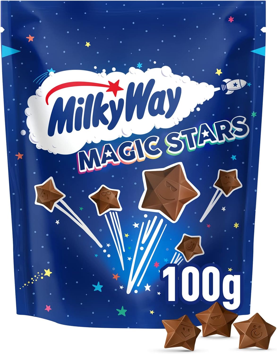 Milky Way Magic Stars Bag, Nougat & Milk Chocolate, 100g, Ideal for Chocolate Gift, Snacks or Hamper